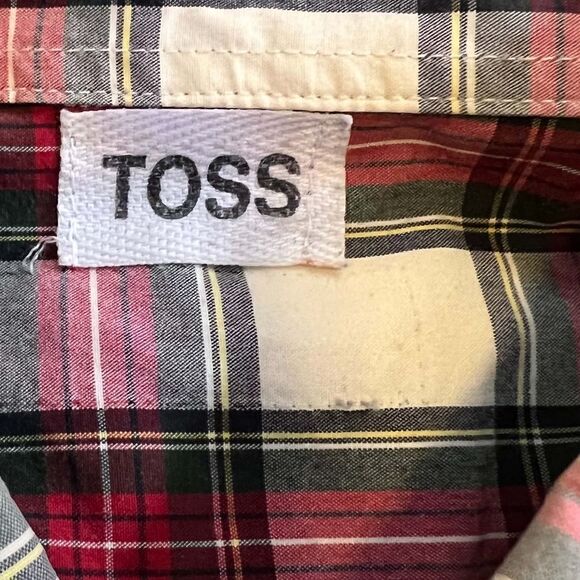 Vintage Toss Christmas Plaid Button Up Shirt, Custom T-Shirt Back. Custom made, - Picture 7 of 10